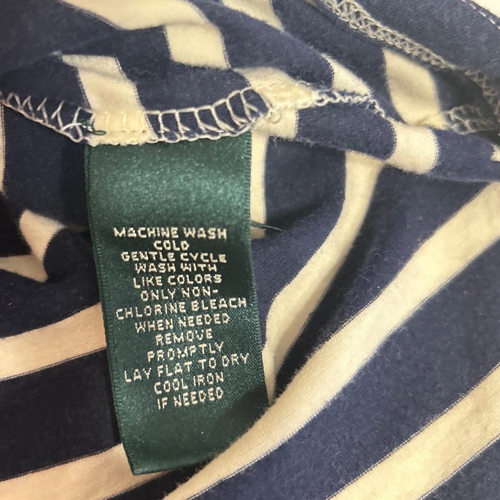 Lauren Ralph Lauren Active Navy White Striped Quarter Zip Hoodie Womens LRL - Picture 8 of 10